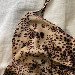 Leopard Cowl Neck Midi Dress